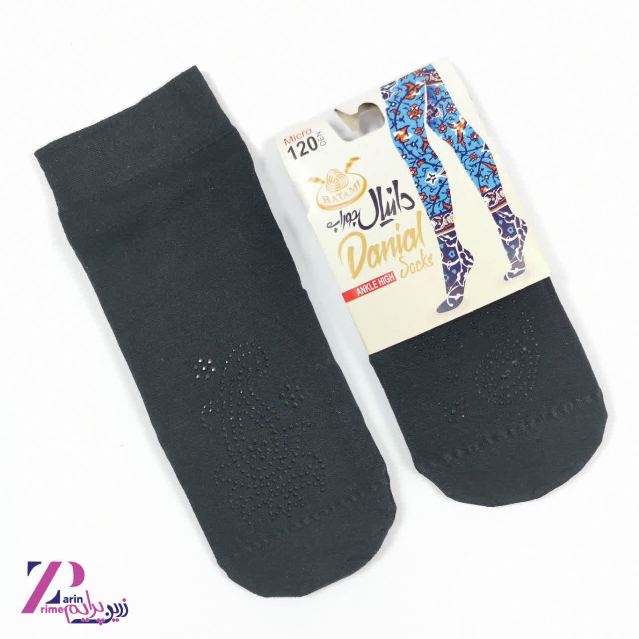 جوراب زنانه ساپورتی 120 نگین دار (1مشکی)